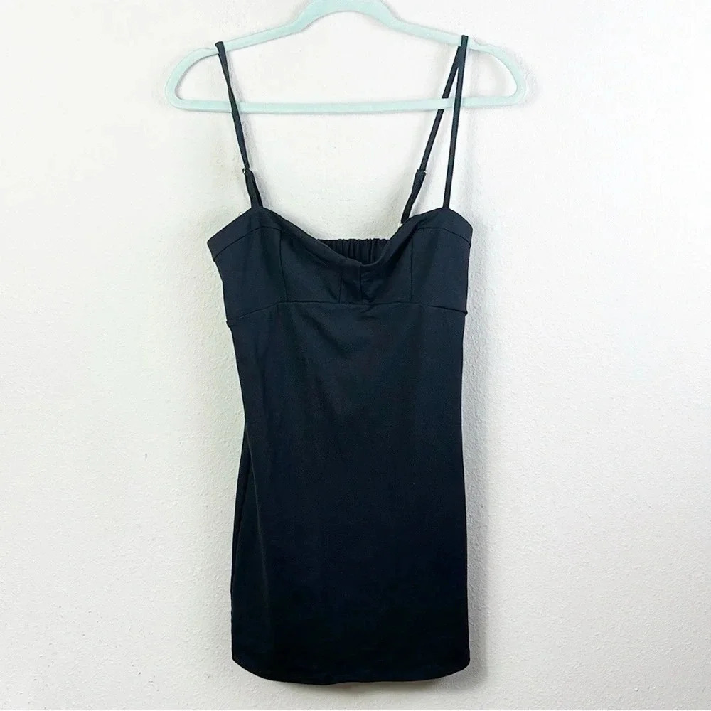 Free People Probably Should Bodycon Mini Dress - Size M Black Cut Out Back